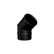 Pelletkachel rookkanaal zwart RVS, 45° bocht, diameter Ø80mm.