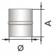 Kachelpijp zwart RVS, Aansluitstuk mannelijk-mannelijk, diameter Ø130
