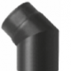 Kachelpijp zwart geëmailleerd staal, bocht 45° graden, diameter Ø120