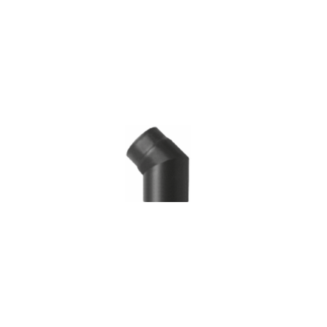 Kachelpijp zwart geëmailleerd staal, bocht 45° graden, diameter Ø120
