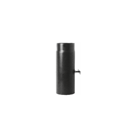 Kachelpijp zwart geëmailleerd met smoorklep, 250mm pijp, diameter Ø130
