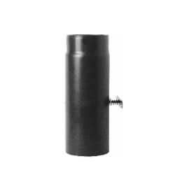 Kachelpijp zwart geëmailleerd staal met smoorklep, 250mm pijp, diameter Ø140